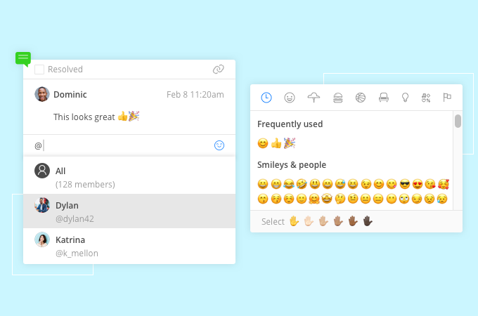 Cacoo Comment mention feature-680x450