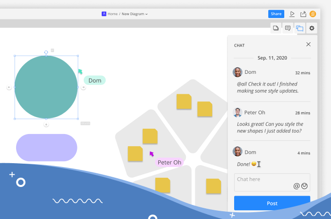 Discuss & share feedback with Cacoo’s new chat feature